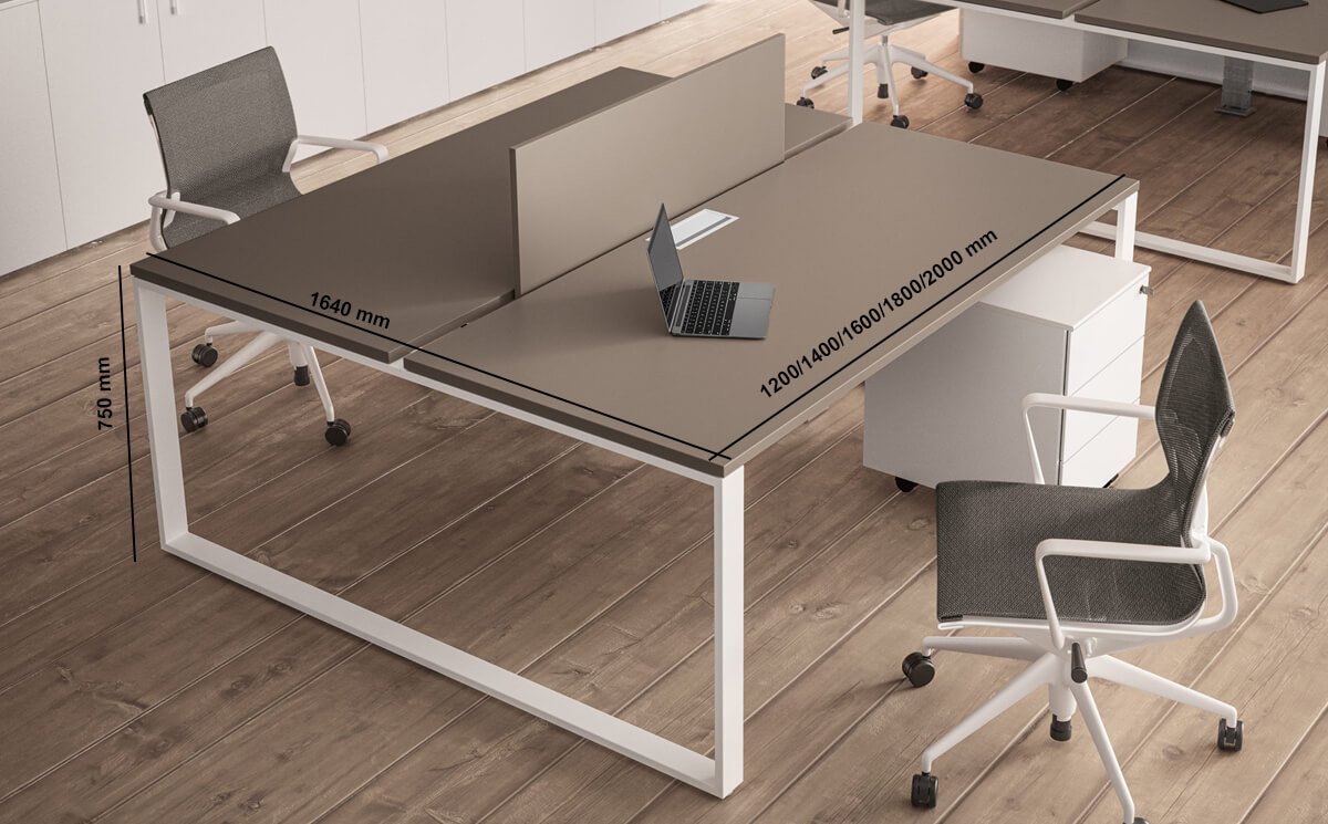 Atlanta Ring Leg Operational Office Desk With Optional Return And Storage Unit