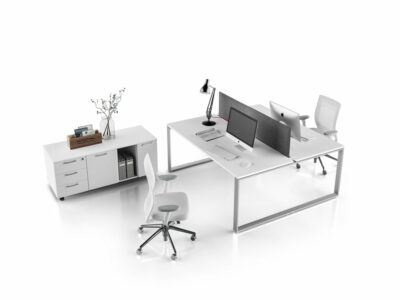 Atlanta Ring Leg Operational Office Desk With Optional Return 04