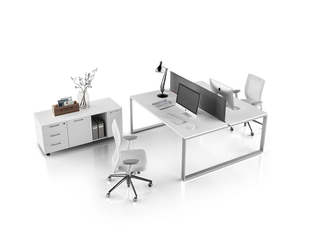 Atlanta Ring Leg Operational Office Desk With Optional Return 04