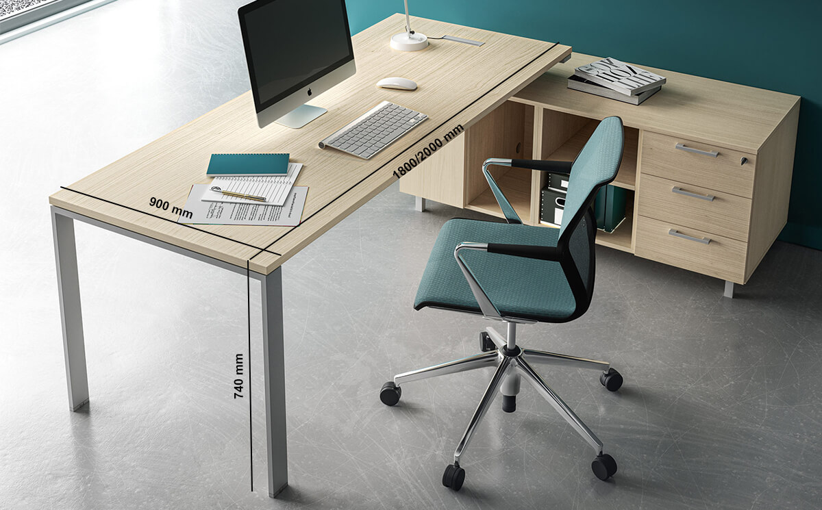 Evelyn – U Leg Operational Office Desk With Optional Return Credenza Unit