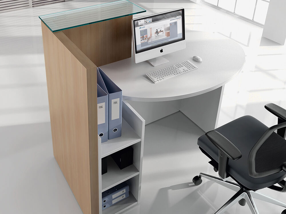 Everly – Small Reception Desk In White1