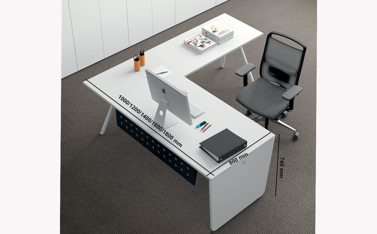 Leo – Wood Finish Executive Desk With Contrasting Legs And Optional Return