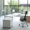Perry – Straight Office Desk with White Legs