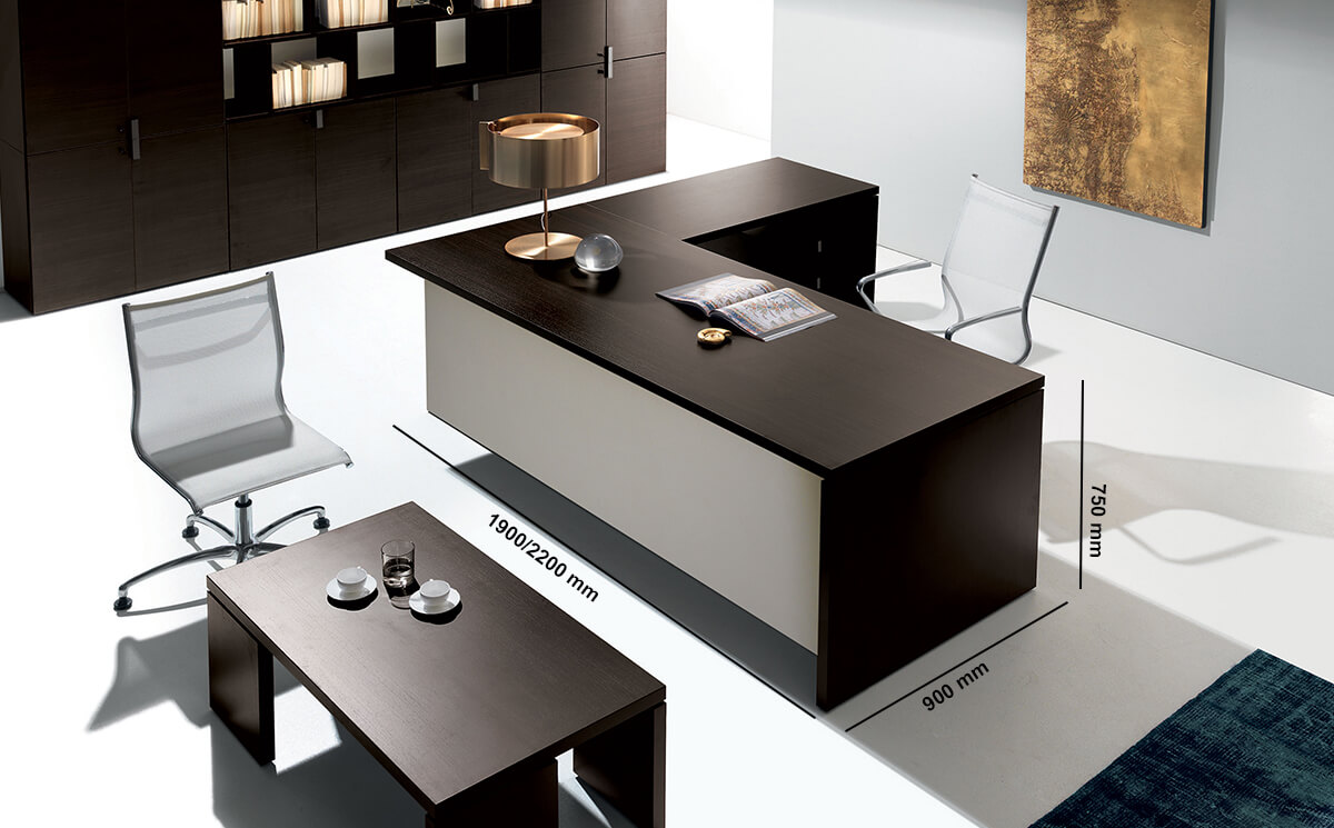 Marl – Solid Wood Finish Executive Desk And Optional Return