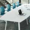 Solera – Barrel Shaped Meeting Table with White Legs