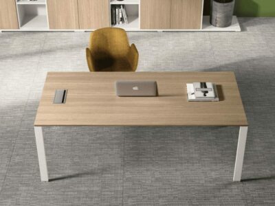Alexia – U-Leg Wood Finish Executive Desk with Optional Return