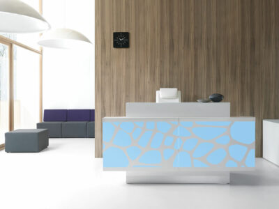 Olie – White Reception Desk With Back Lit Rgb Colour Light2