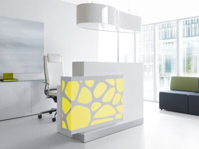 Olie – White Reception Desk With Back Lit Rgb Colour Light3