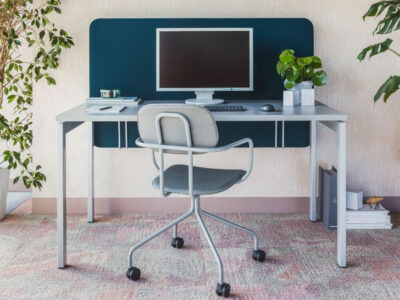 Perry – Straight Office Desk With White Legs