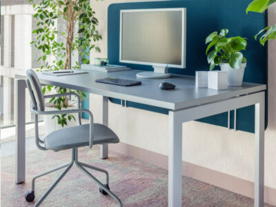 Perry – Straight Office Desk With White Legs1