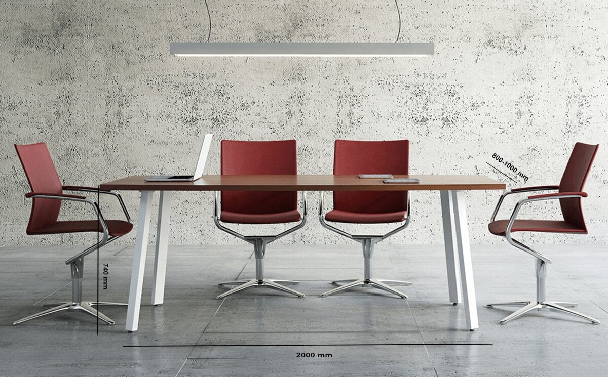 Solera – Barrel Shaped Meeting Table with White Legs Solera – Barrel Shaped Meeting Table with White Legs