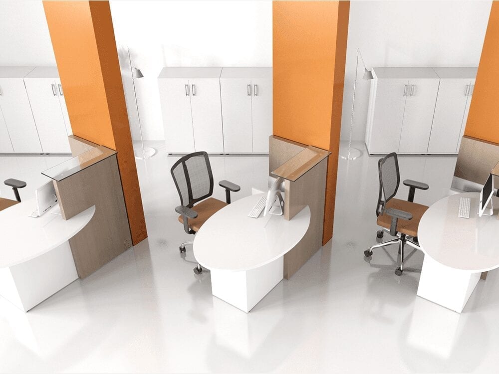 Everly – Small Reception Desk in White