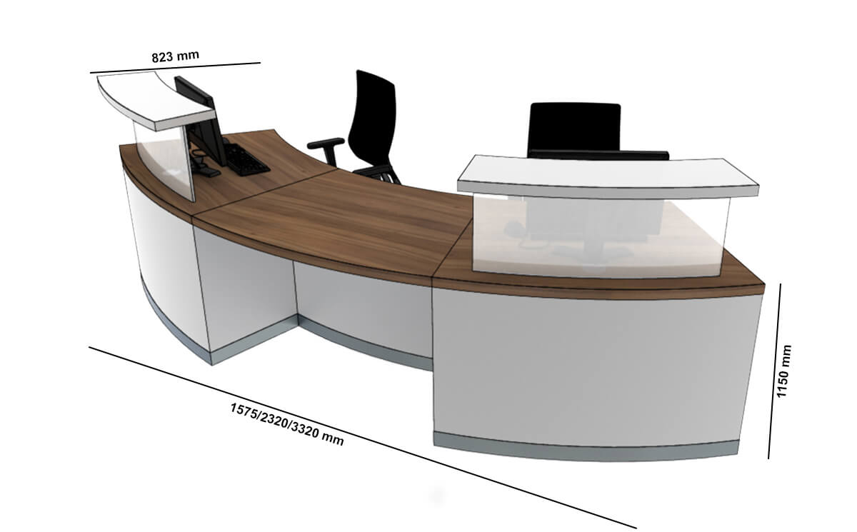 Aida 2 – Curved Reception Desk Size Img