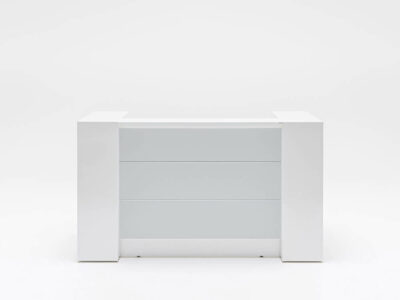 Alba 1 – Reception Desk In White With Multiple Front Finishes 01