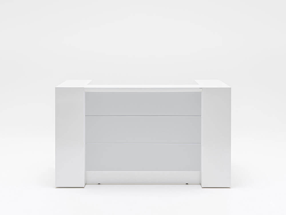 Alba 1 – Reception Desk In White With Multiple Front Finishes 01