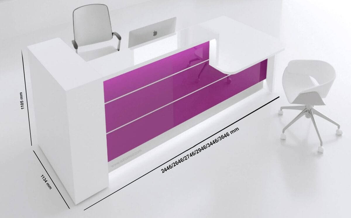 Alba 2 – Reception Desk In White With Wheelchair Access (altair At 9) Size Img