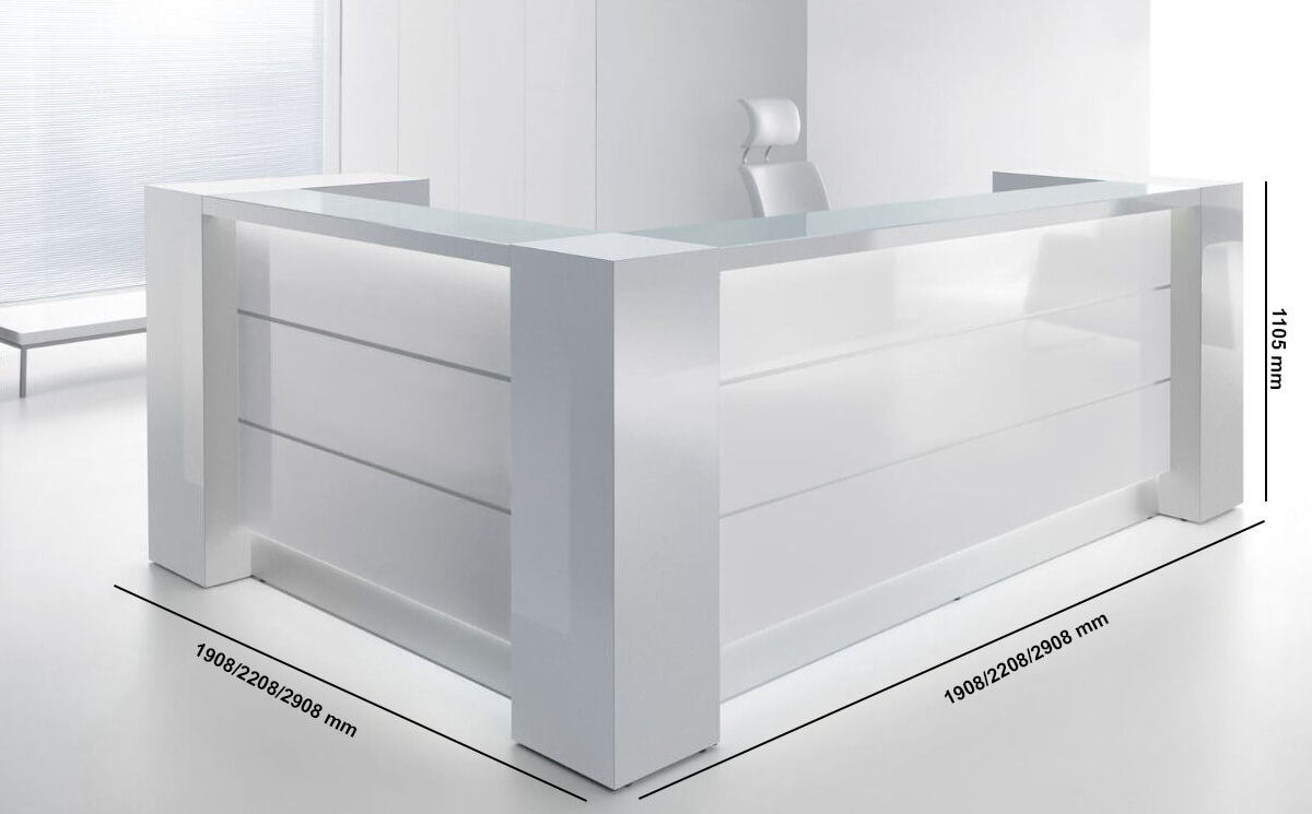 Alba 3 – Lacquered Modular Reception Desk Size Img