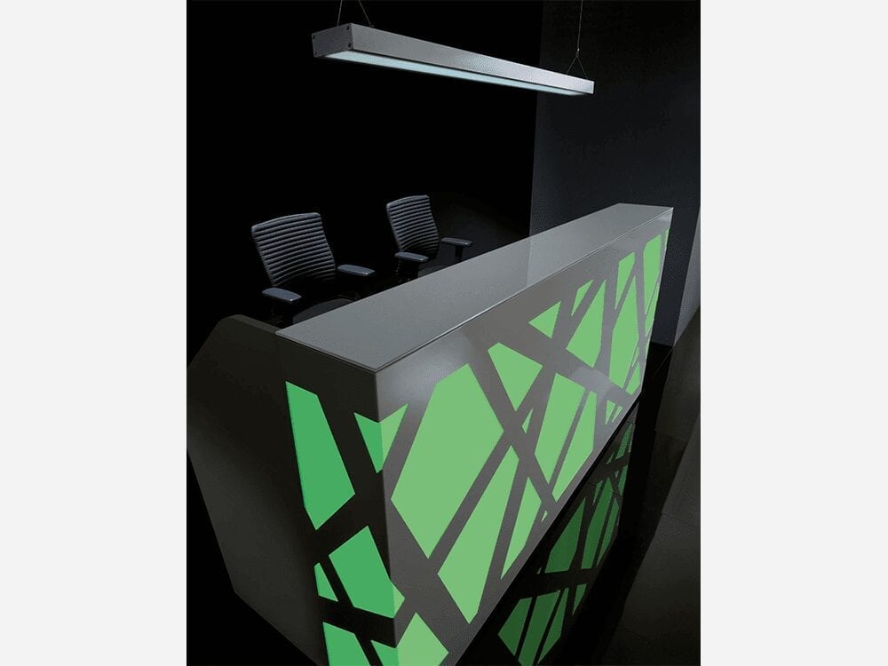 Renzo 2 – Reception Desk with Multi-Coloured Front Lights