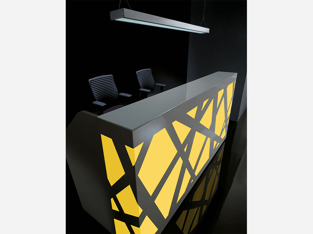 Black Reception Desk With Multi Colored Front Lights – Ajax Ax 1 Color4