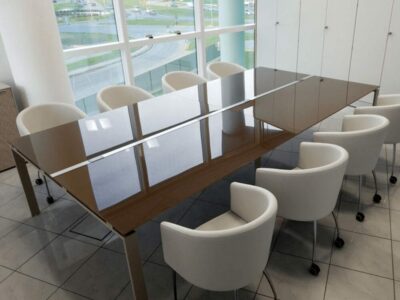 Luxe – Rectangle Glass Top Conference Table