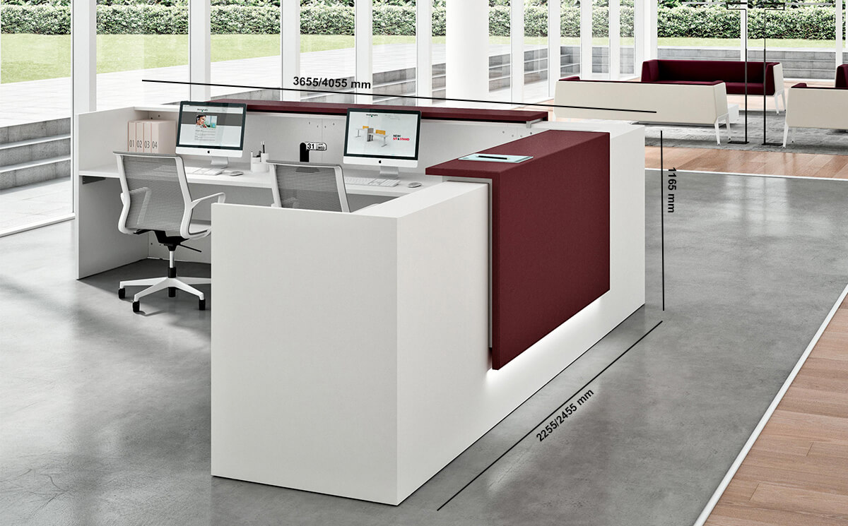 Boone – L Shaped Reception Desk Size Img