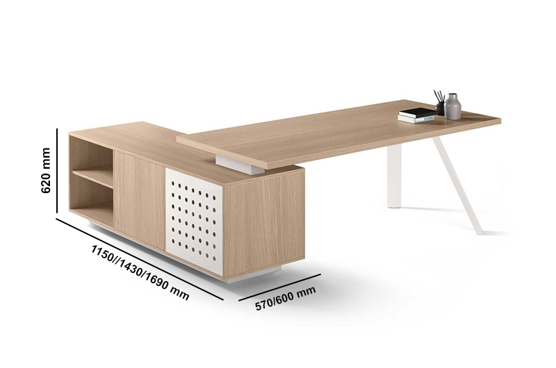 Brooklyn – Metal K Leg Executive Desk With Optional Credenza Unit Size Img