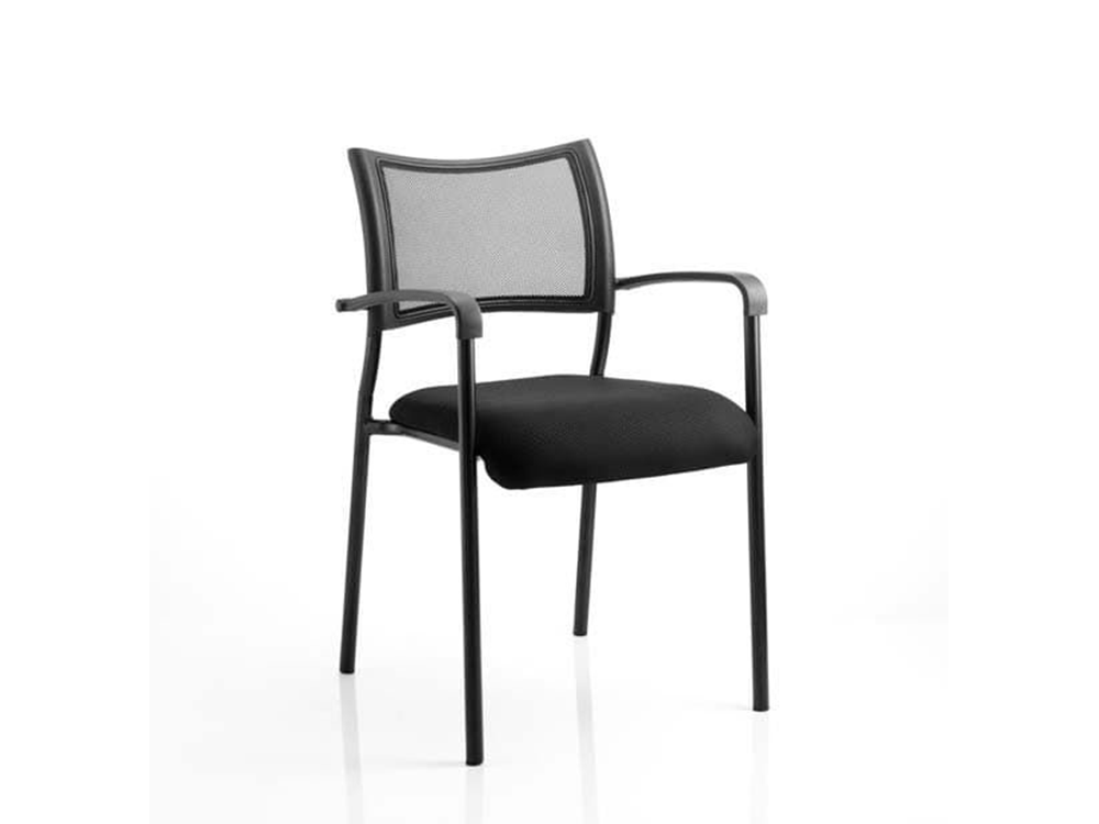 Dale – Mesh Back Visitor Chair Black With Arms Bllack