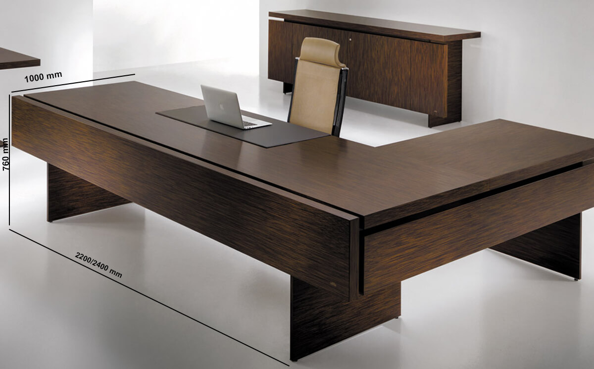 Darcey Prestigious Executive Desk With Wood Finish Top And Optional Return & Credenza Unit