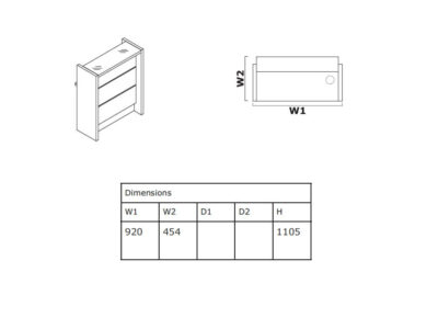 Dimension Alba 1 – Reception Desk In White With Multiple Front Finishes