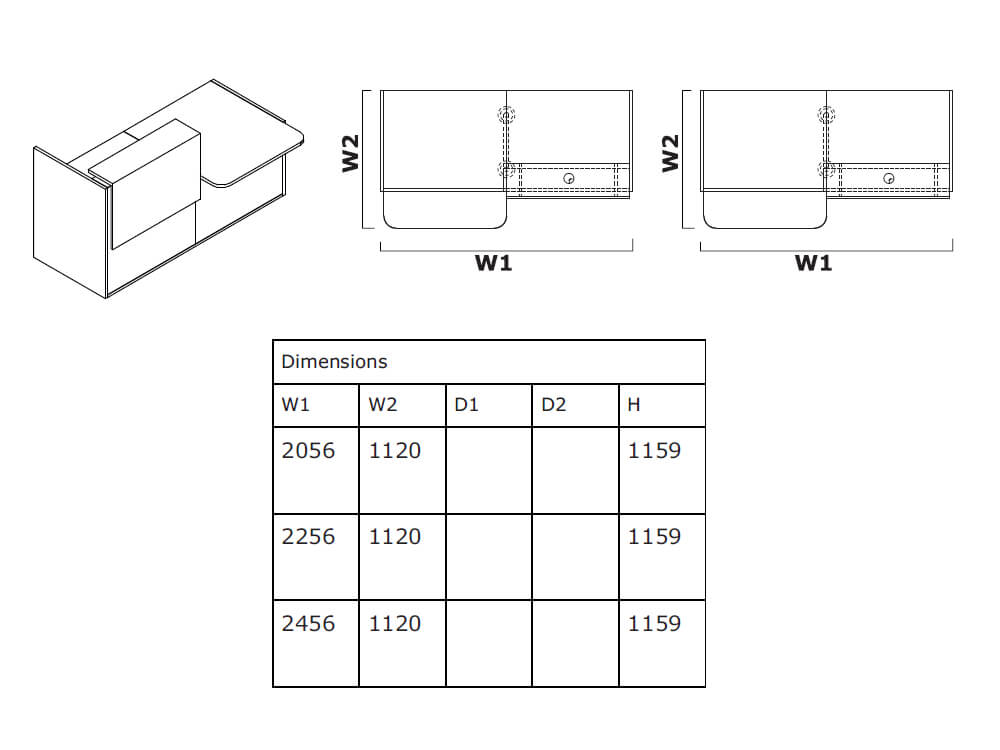 Andreas 4 – Reception Desk with DDA approved Wheelchair Access