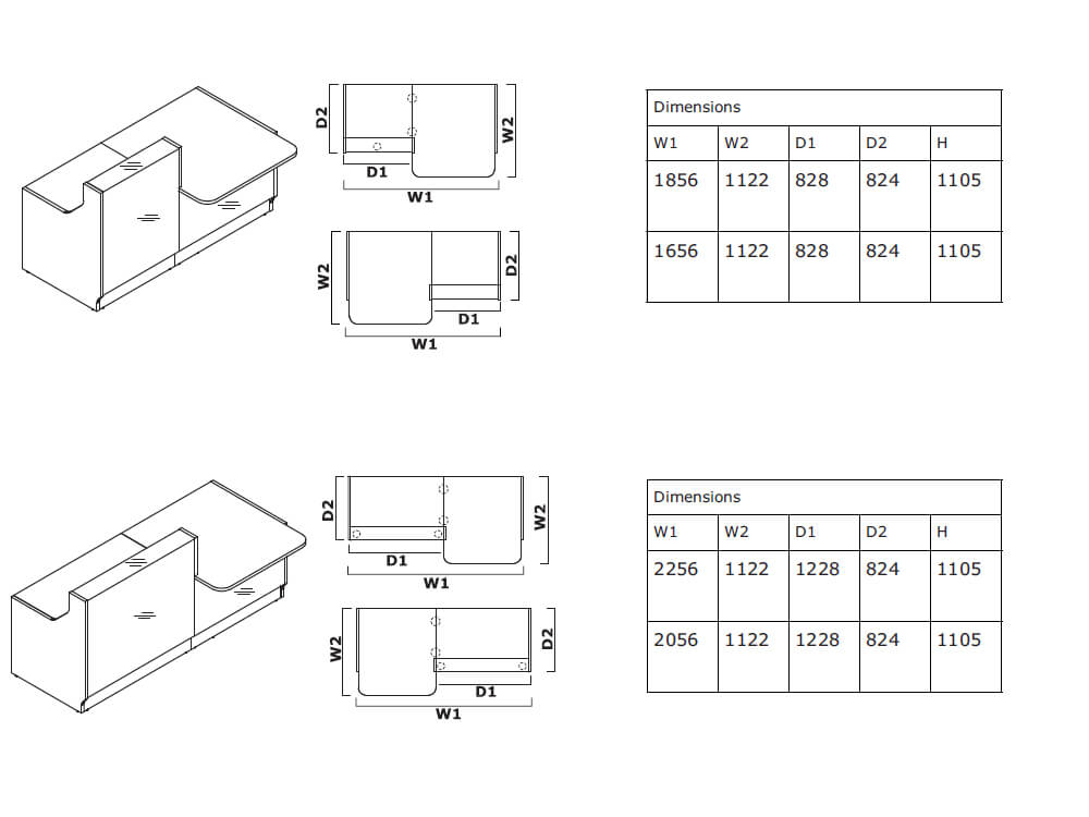 Finley 1 – Reception Desk with DDA Approved Wheelchair Access Counter