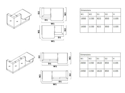 Dimension Finley – Silver Reception Desk With Wheelchair Access