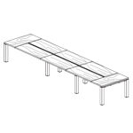 Extra Large Rectangular Shape Table (22 Persons - Three Tops)