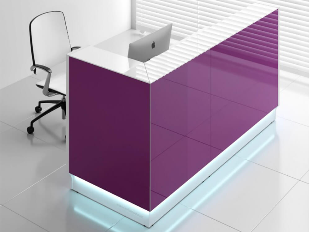 Finley 3 – Reception Desk with Glass Top and Sides
