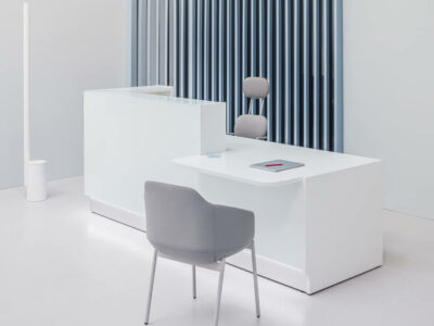 Finley – Silver Reception Desk With Wheelchair Access