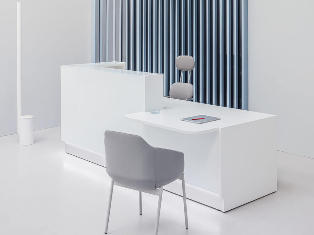 Finley – Silver Reception Desk With Wheelchair Access