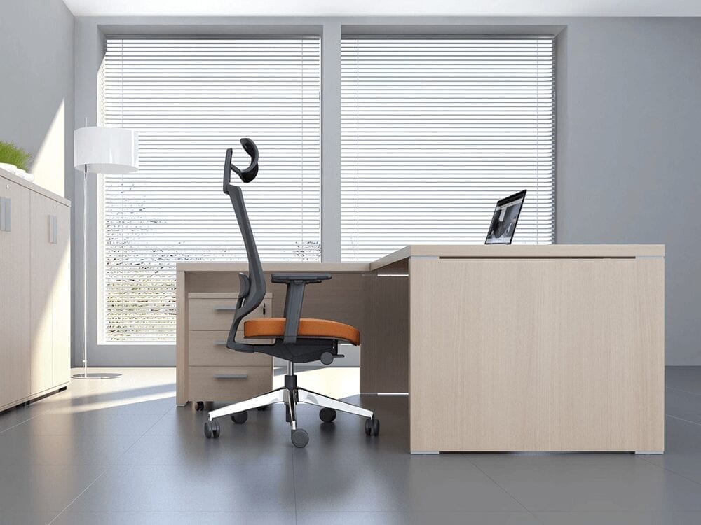 Pietro - Wood Finish Executive Desk with Optional Return & Credenza Unit