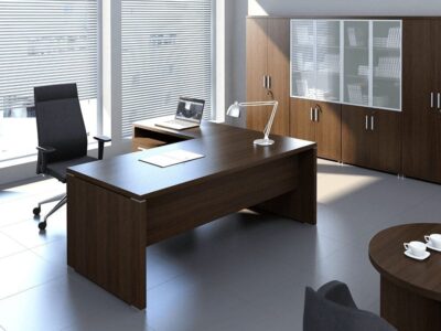 Pietro - Wood Finish Executive Desk with Optional Return & Credenza Unit