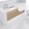 Green Lacquered Reception Desk In White–altair At 8 Main Left Oak 41l 451l