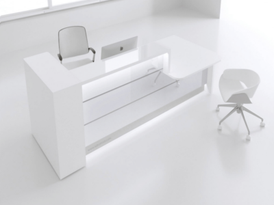 Green Lacquered Reception Desk In White–altair At 8 Main Left White 41l 451l