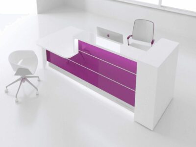 Alba 2 – Reception Desk in White with Wheelchair Access (Altair AT 9)