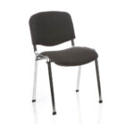 Iso Stacking Chair Black Fabric Black Frame Charcole