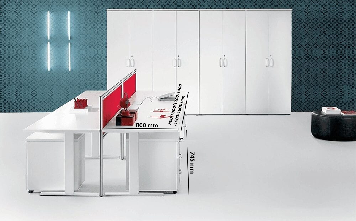 Isla – T Leg Office Desk With Optional Return Size