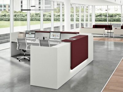 Boone – L-Shaped Reception Desk in White