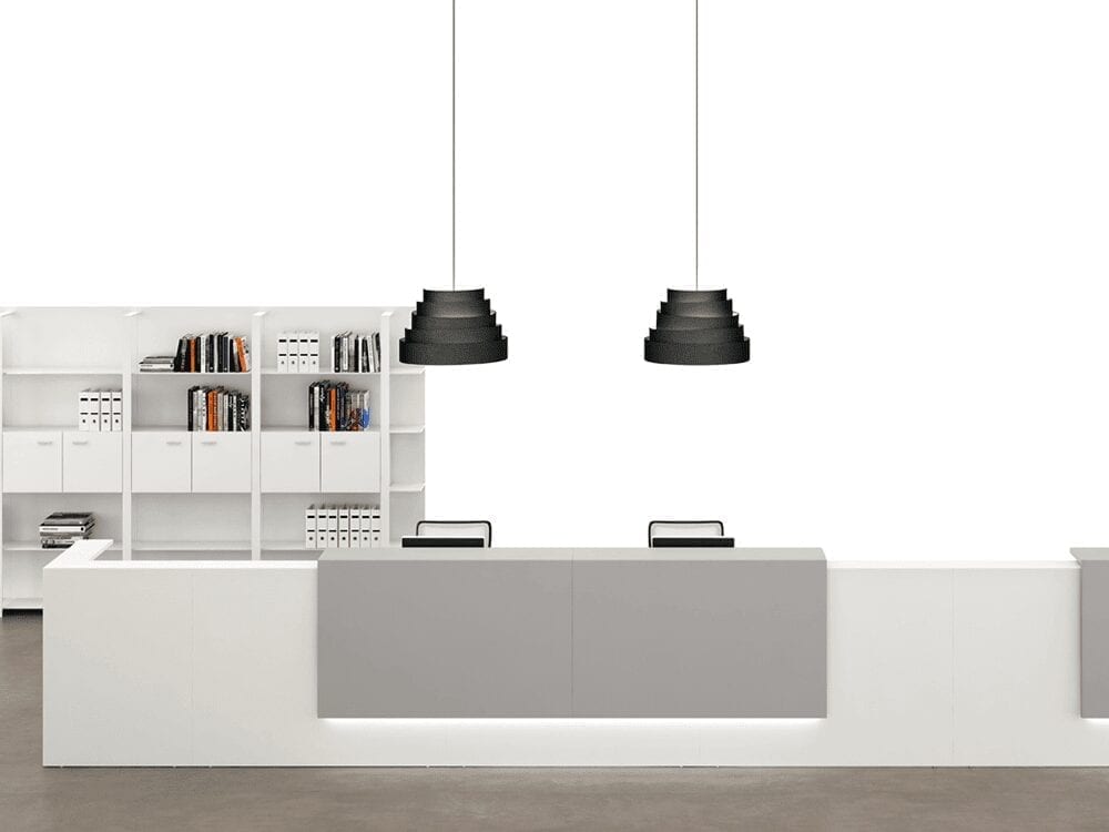 Mia 2 – Large Modular Reception Desk in White