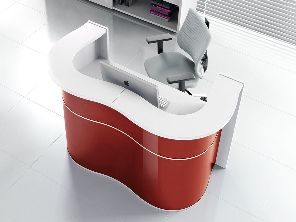 Leyla 2 – Reception Desk With Gloss Lacquered Front 03