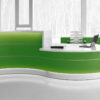 Lois – Wave Reception Desk In Orange Lacquered Front1
