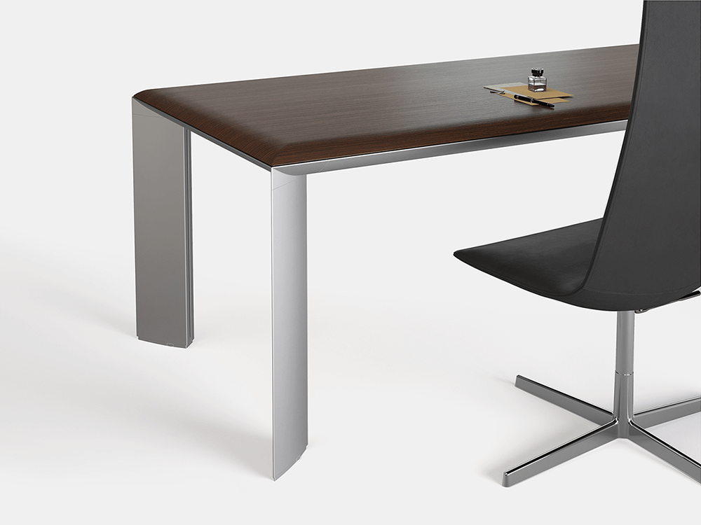 Naya Executive Desk With Aluminium Legs And Optional Credenza Unit 5