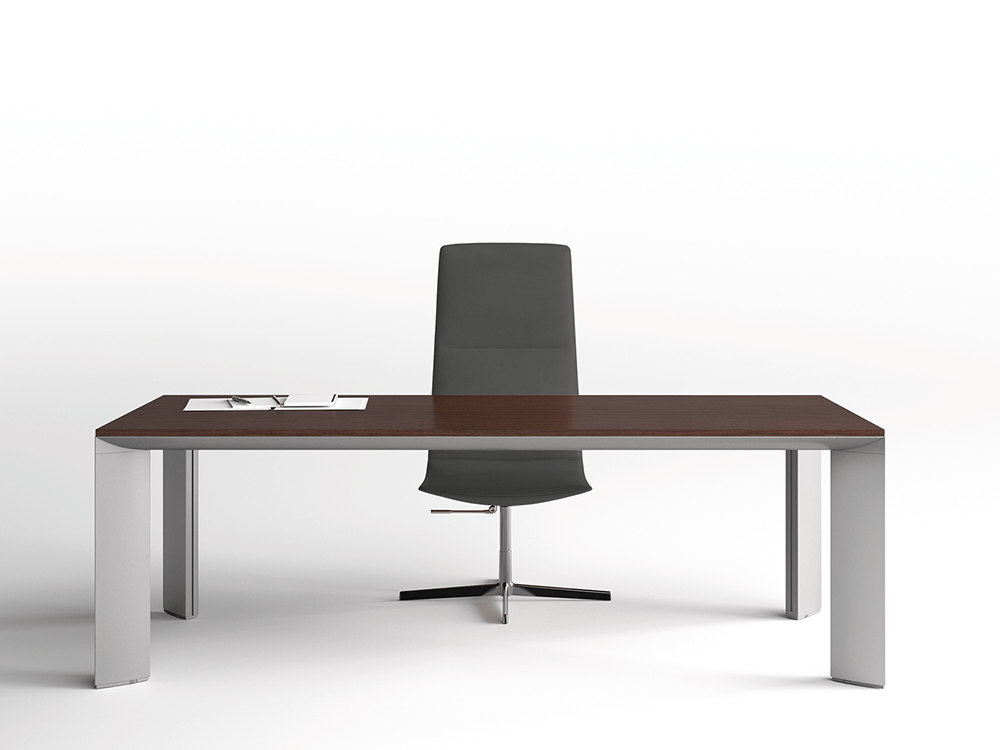 Naya Executive Desk With Aluminium Legs And Optional Credenza Unit 6