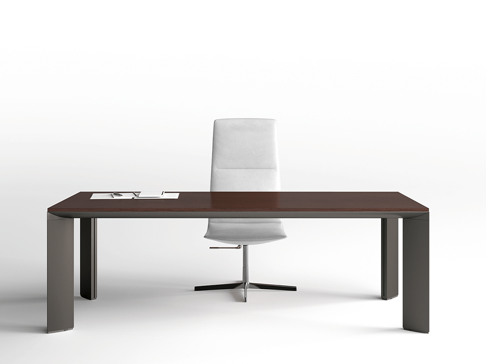 Naya Executive Desk With Aluminium Legs And Optional Credenza Unit 7